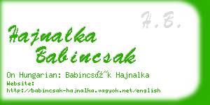 hajnalka babincsak business card